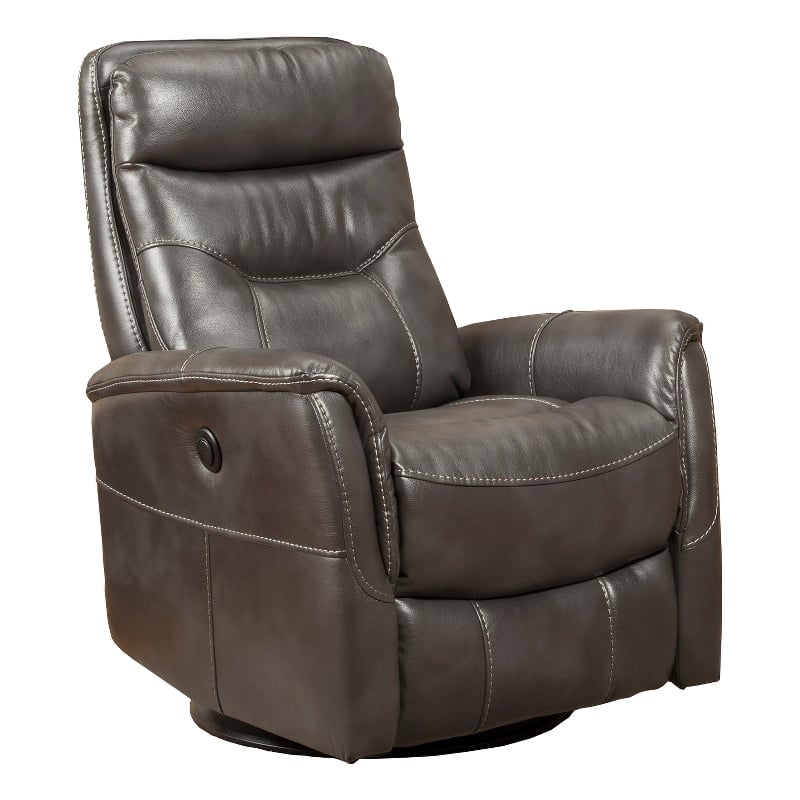 Home Square Swivel Polyester Glider Recliner in Flint Gray - Set of 2