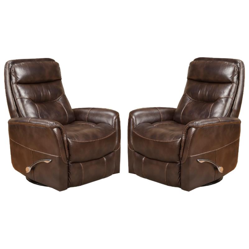 Home Square Polyester Manual Swivel Glider Recliner in Truffle Brown - Set of 2