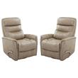 Home Square Polyester Manual Swivel Glider Recliner in Linen Brown - Set of 2