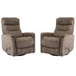 Home Square Polyester Manual Swivel Glider Recliner in Heather Brown - Set of 2