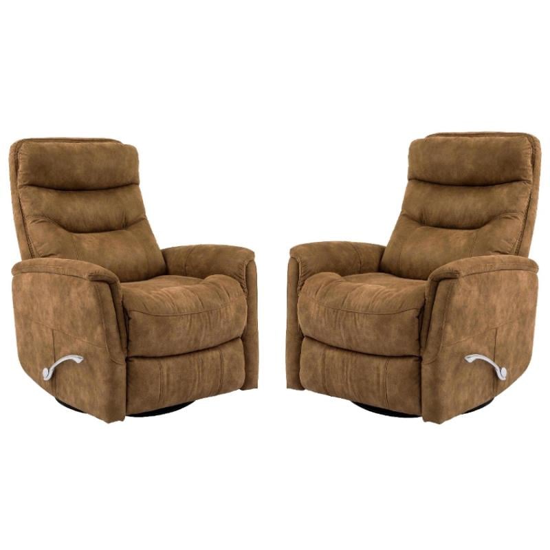 Home Square Polyester Manual Swivel Glider Recliner in Autumn Brown - Set of 2