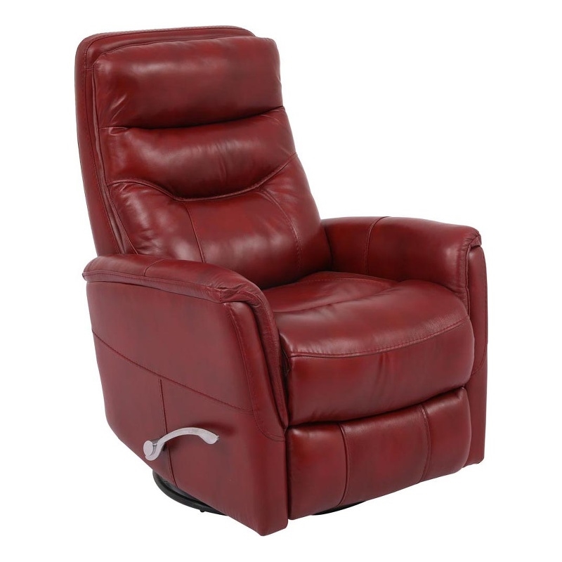Home Square Leather Manual Swivel Glider Recliner in Red - Set of 2