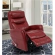 Home Square Leather Manual Swivel Glider Recliner in Red - Set of 2