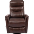 Home Square Leather Manual Swivel Glider Recliner in Chocolate - Set of 2