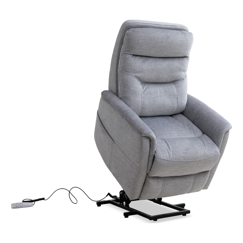 Home Square Fabric Lift Recliner in Capri Silver Gray - Set of 2