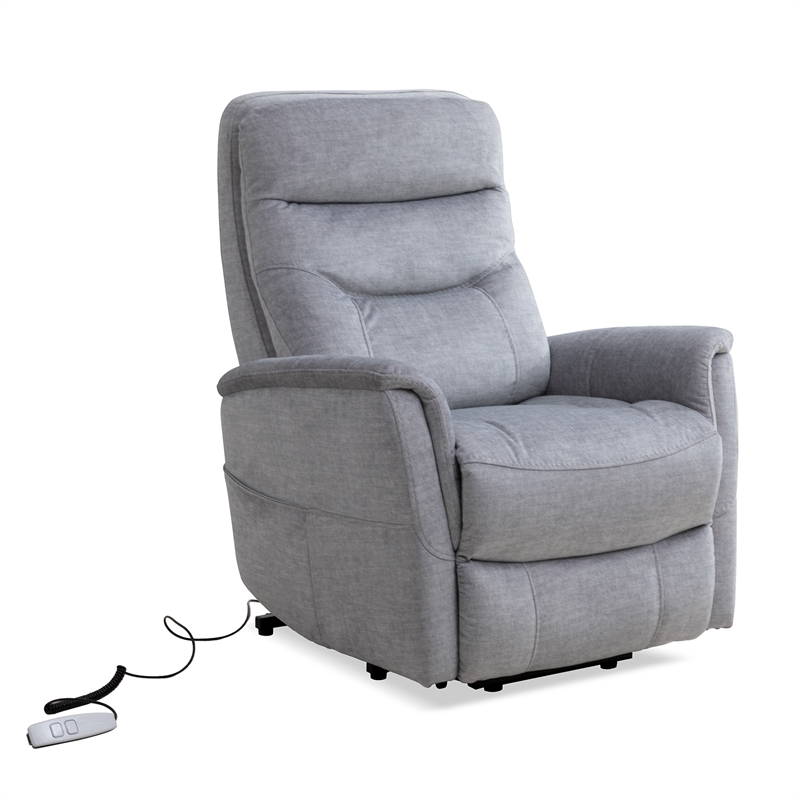 Home Square Fabric Lift Recliner in Capri Silver Gray - Set of 2