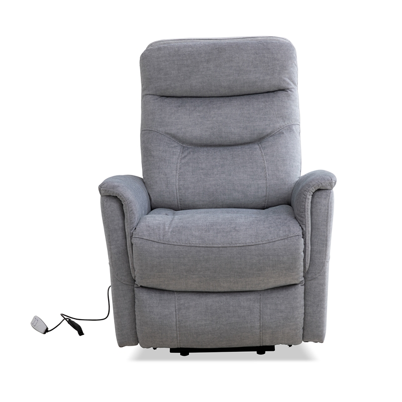 Home Square Fabric Lift Recliner in Capri Silver Gray - Set of 2