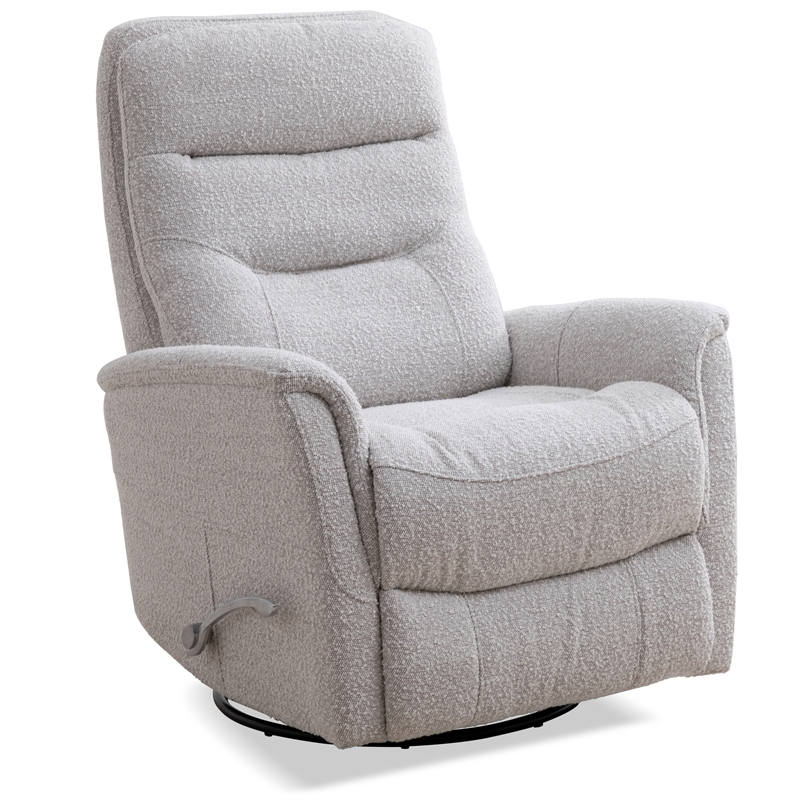 Home Square Bloke Cotton Fabric Swivel Glider Recliner in Fossil - Set of 2