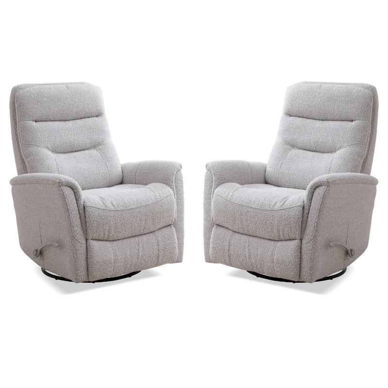Home Square Bloke Cotton Fabric Swivel Glider Recliner in Fossil - Set of 2