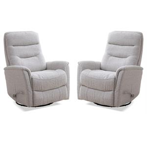 home square bloke cotton fabric swivel glider recliner in fossil - set of 2