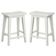 Home Square Modern Cotton Counter Stool in White Finish- Set of 2