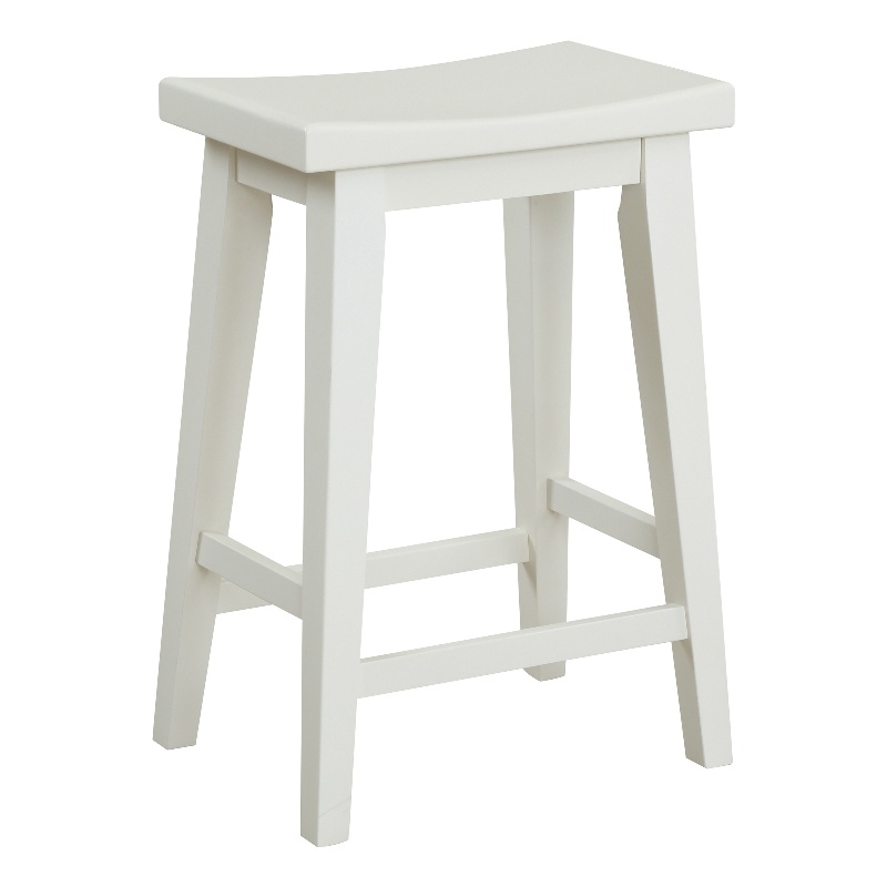Home Square Modern Cotton Counter Stool in White Finish- Set of 3