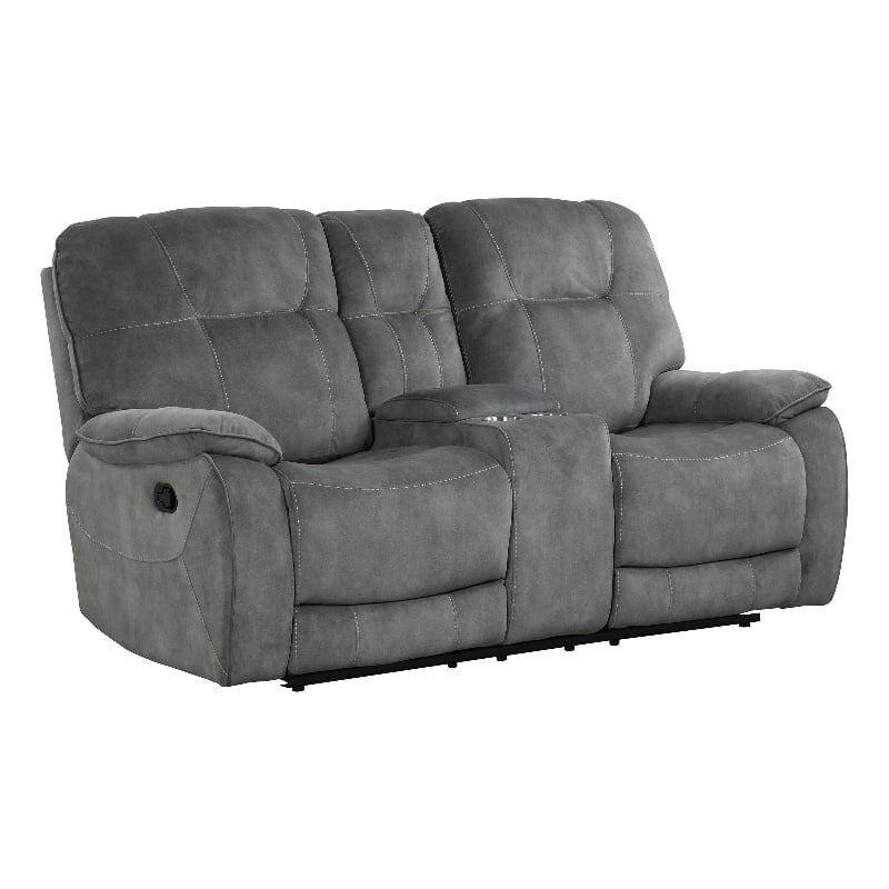Home Square 3-Piece Set with Recliner & Loveseat & Sofa in Shadow Gray