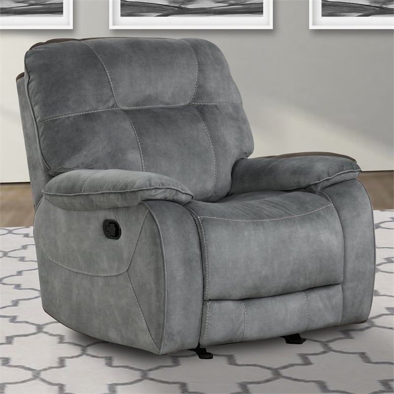Home Square 3-Piece Set with Recliner & Loveseat & Sofa in Shadow Gray