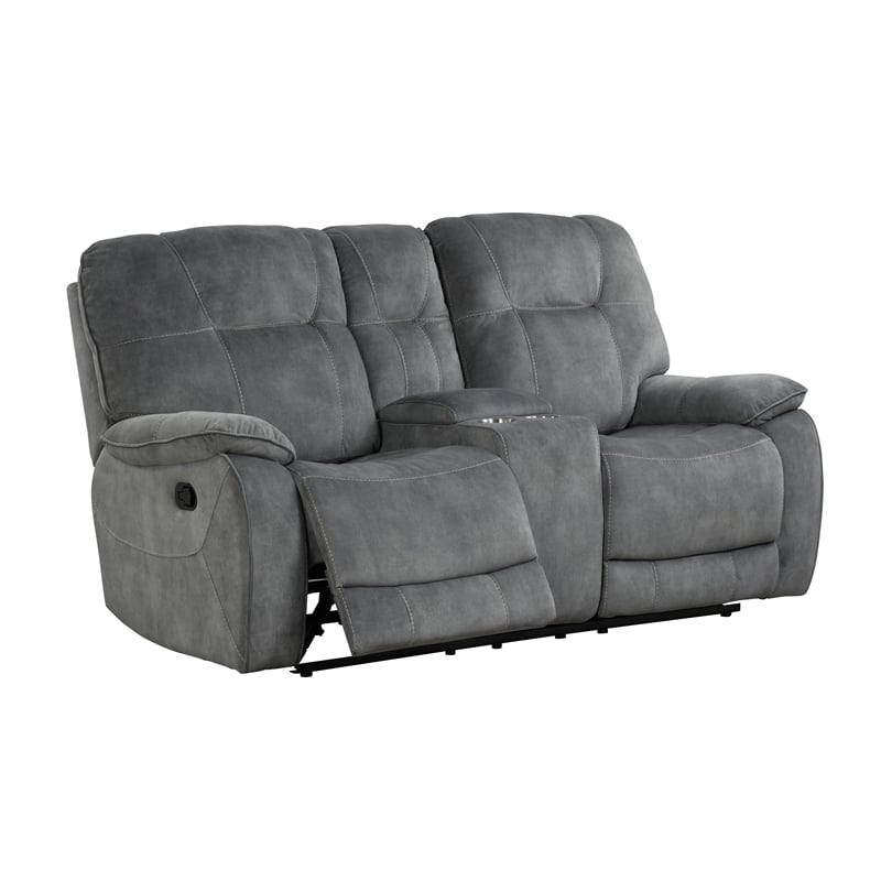 Home Square 3-Piece Set with Recliner & Loveseat & Sofa in Shadow Gray