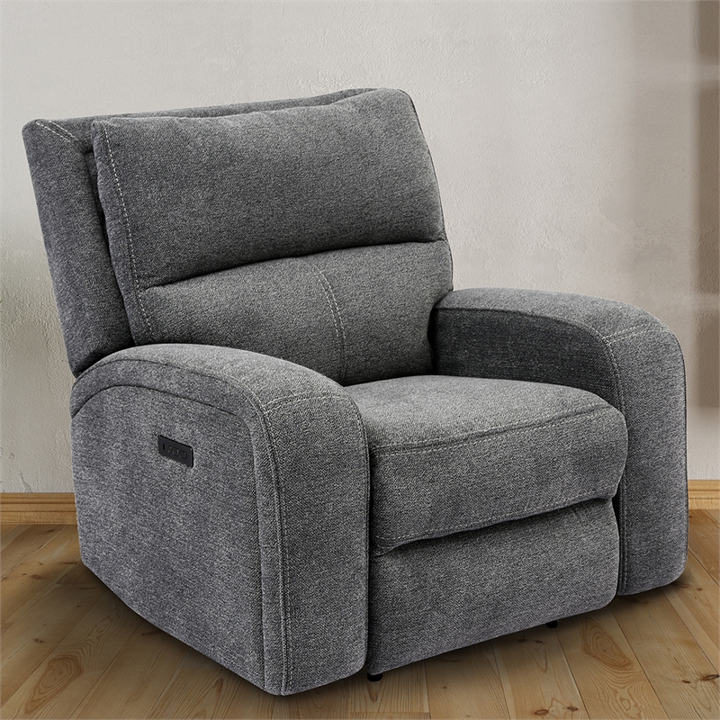 Home Square 3-Piece Set with Recliner & Loveseat & Sofa in Bizmark Gray