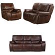 Home Square 3-Piece Set with Power Recliner & Loveseat & Sofa in Burnt Sienna