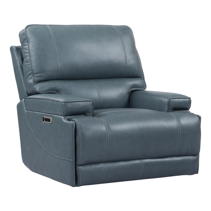 Home Square 3-Piece Set with Power Recliner & Loveseat & Sofa in Blue