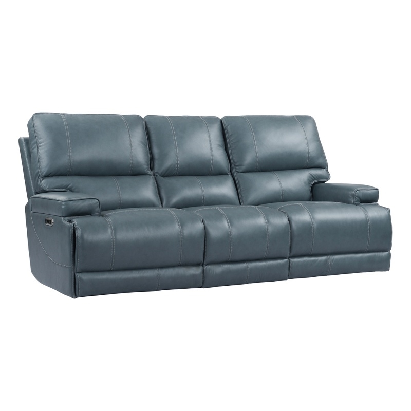 Home Square 3-Piece Set with Power Recliner & Loveseat & Sofa in Blue