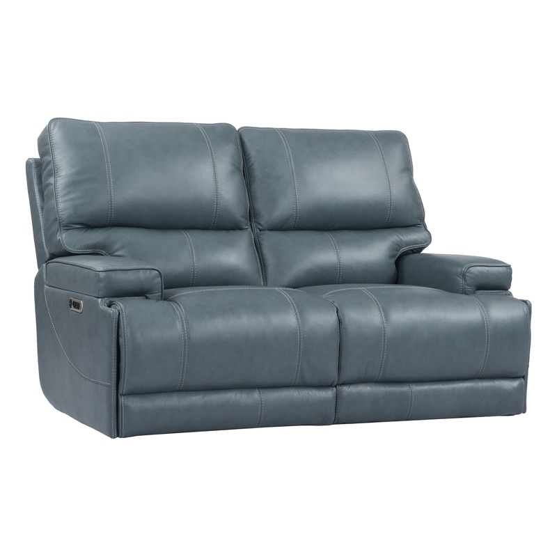 Home Square 3-Piece Set with Power Recliner & Loveseat & Sofa in Blue