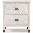 Home Square Solid Wood 2-Drawer Nightstand in Shabby White - Set of 2