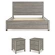 Home Square 3-Piece Set with Queen Bed & 2 Nightstands in Driftwood Gray