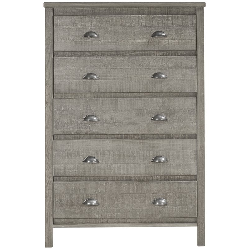 Home Square 3-Piece Set with 2 Nightstands and 5-Drawer Bedroom Chest