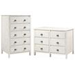 Home Square 2-Piece Set with 5-Drawer Chest & 6-Drawer Dresser in Shabby White