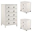 Home Square 3-Piece Set with 2 Nightstands and 5-Drawer Chest in Shabby White