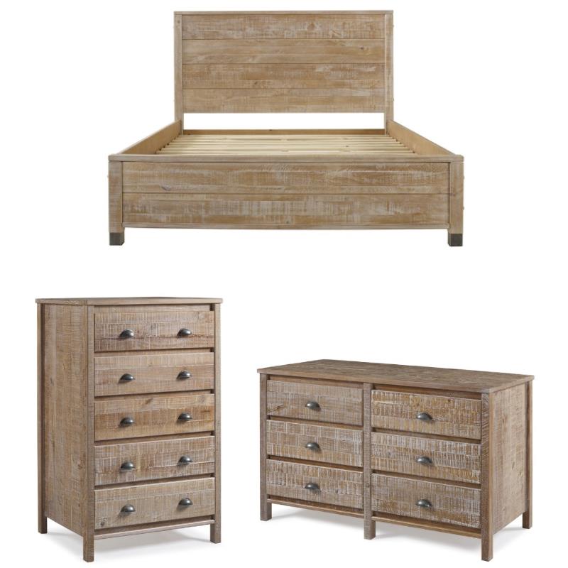 Home Square 3-Piece Set with Queen Bed & 5-Drawer Chest & 6-Drawer Dresser