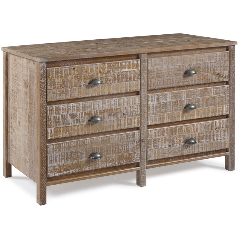 Home Square 2-Piece Set with 5-Drawer Chest & 6-Drawer Dresser in Barnwood