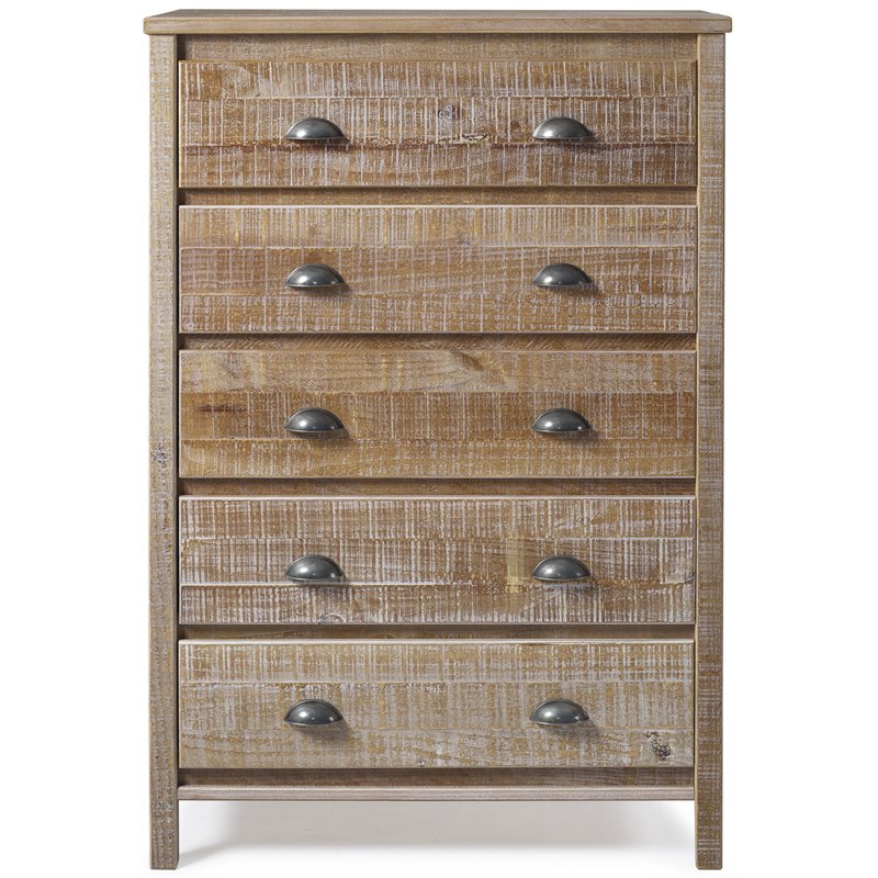 Home Square 2-Piece Set with 5-Drawer Chest & 6-Drawer Dresser in Barnwood