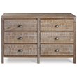 Home Square 2-Piece Set with 5-Drawer Chest & 6-Drawer Dresser in Barnwood