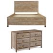 Home Square 2-Piece Set with Queen Platform Bed & 6-Drawer Dresser in Barnwood