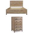 Home Square 2-Piece Set with Queen Platform Bed & 5-Drawer Chest in Barnwood