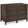 Home Square 3-Piece Set with Queen Bed & Chest & 6-Drawer Dresser in Walnut