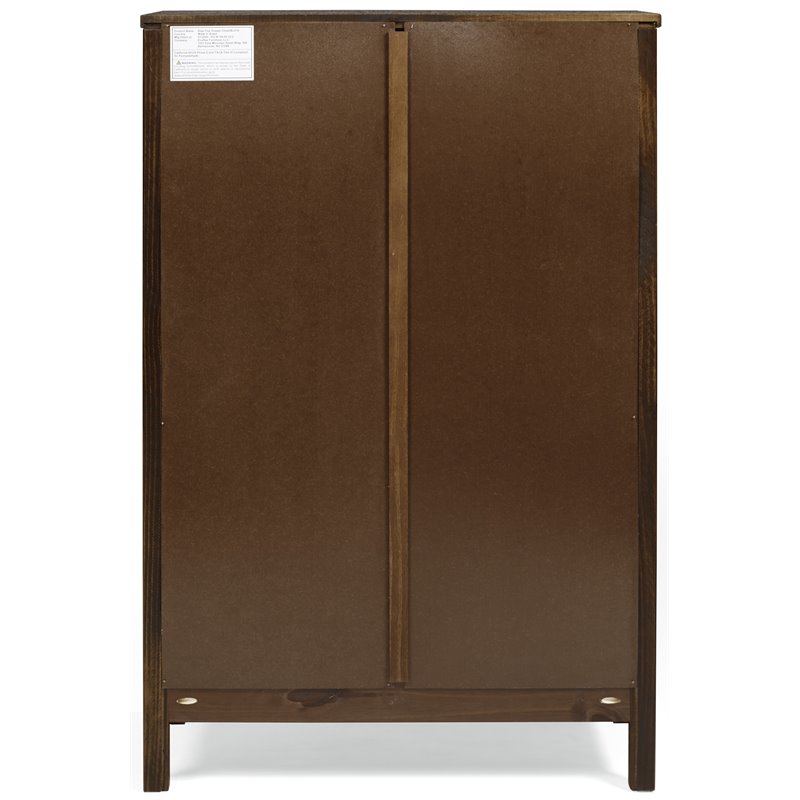Home Square 3-Piece Set with Queen Bed & Chest & 6-Drawer Dresser in Walnut