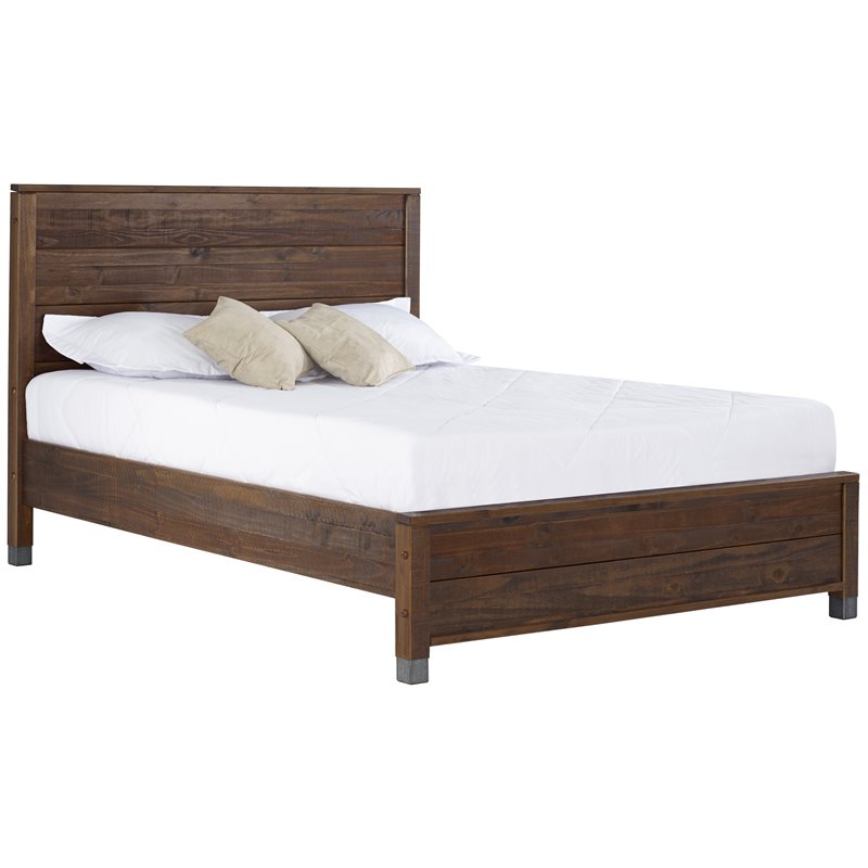 Home Square 3-Piece Set with Queen Bed & Chest & 6-Drawer Dresser in Walnut