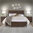 Home Square 2-Piece Set with Queen Platform Bed & 6-Drawer Dresser in Walnut