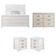Home Square 4-Piece Set with Queen Bed & 2 Nightstands & Dresser in White
