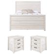 Home Square 3-Piece Set with Queen Bed & 2 Nightstands in Antique White