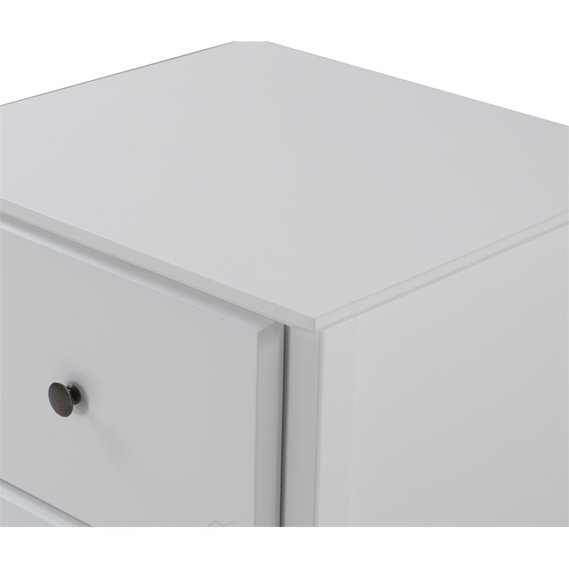 Home Square Solid Wood 2-Drawer Nightstand in White - Set of 2