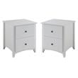 Home Square Solid Wood 2-Drawer Nightstand in White - Set of 2