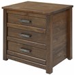Home Square Solid Wood 3-Drawer Nightstand in Antique Walnut - Set of 2