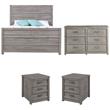 Home Square 4-Piece Set with Queen Bed & 2 Nightstands & Dresser in Gray
