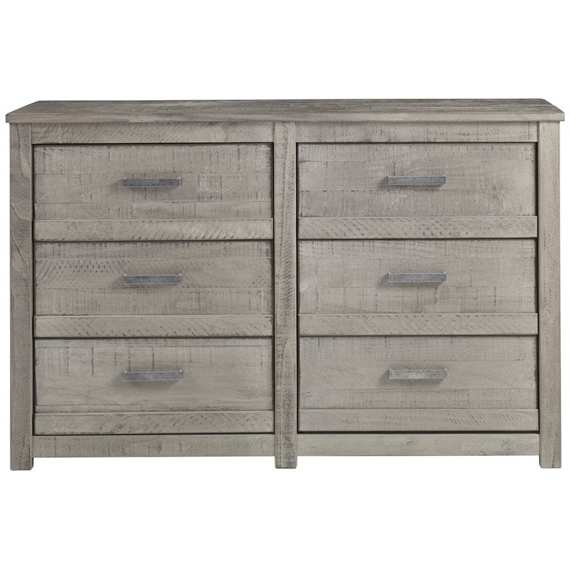 Home Square 3-Piece Set with 2 Nightstands & 6-Drawer Dresser in Antique Gray