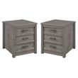 Home Square Solid Wood 3-Drawer Nightstand in Antique Gray - Set of 2
