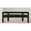 5 Piece Boulce Upholstered Dining Chairs and Bench Set in Green
