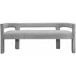5 Piece Boulce Upholstered Dining Chairs and Bench Set in Gray