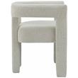 5 Piece Boulce Upholstered Dining Chairs and Bench Set in Gray